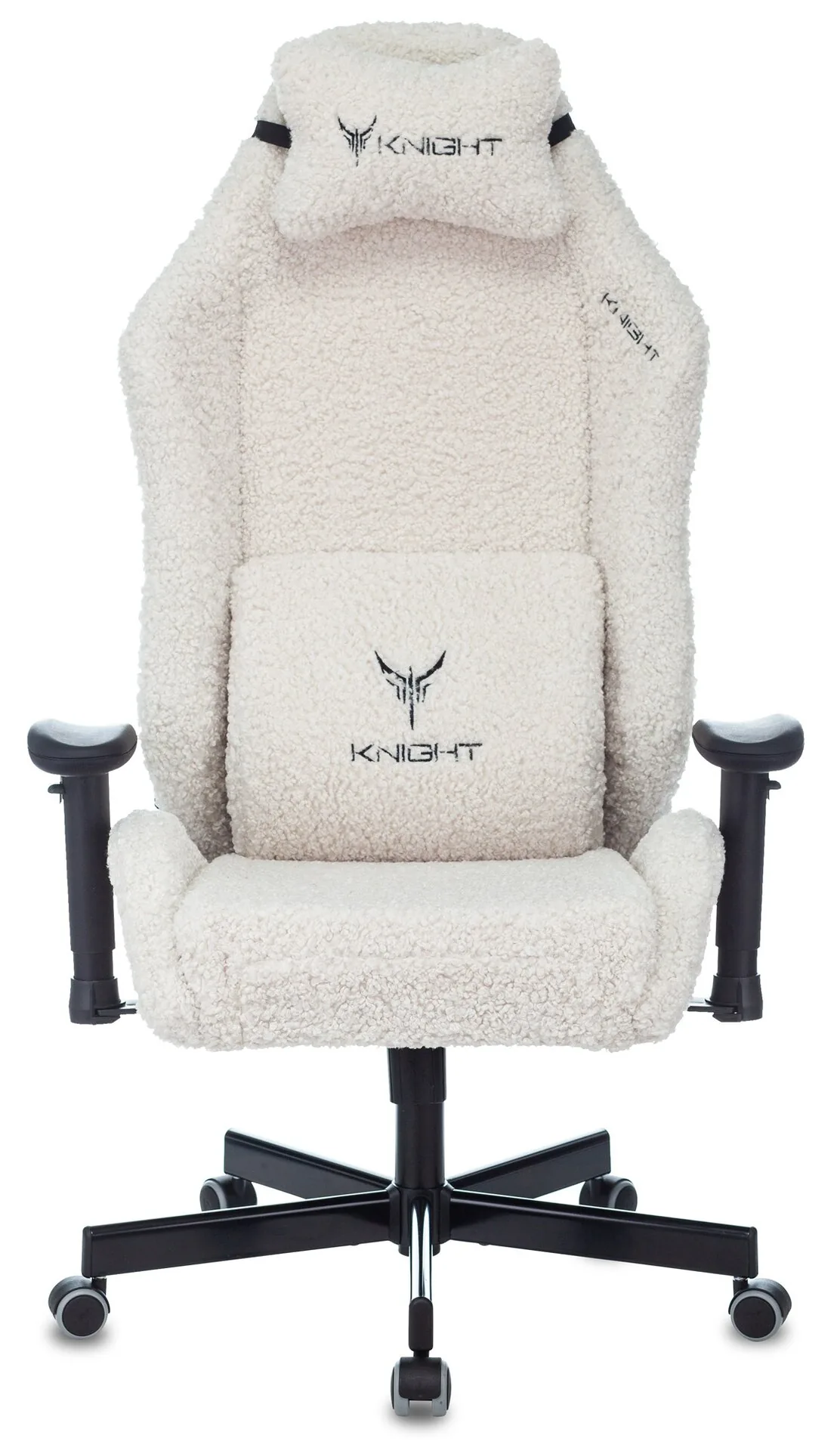 Кресло игровое Knight T1 молочный экомех с подголов. крестов. металл