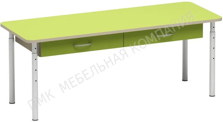 Детская мебель_Стол детский 2-местный с ящиками. Рост 1-3_580х1200х450 мм_(в*ш*г)