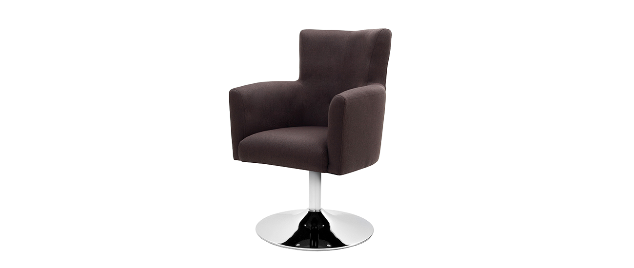 Капри Полукресло с пуговицами и пиковкой на поворотной хромированной опоре С-07/4 680*600*960 (Ш*Г*В) кожа