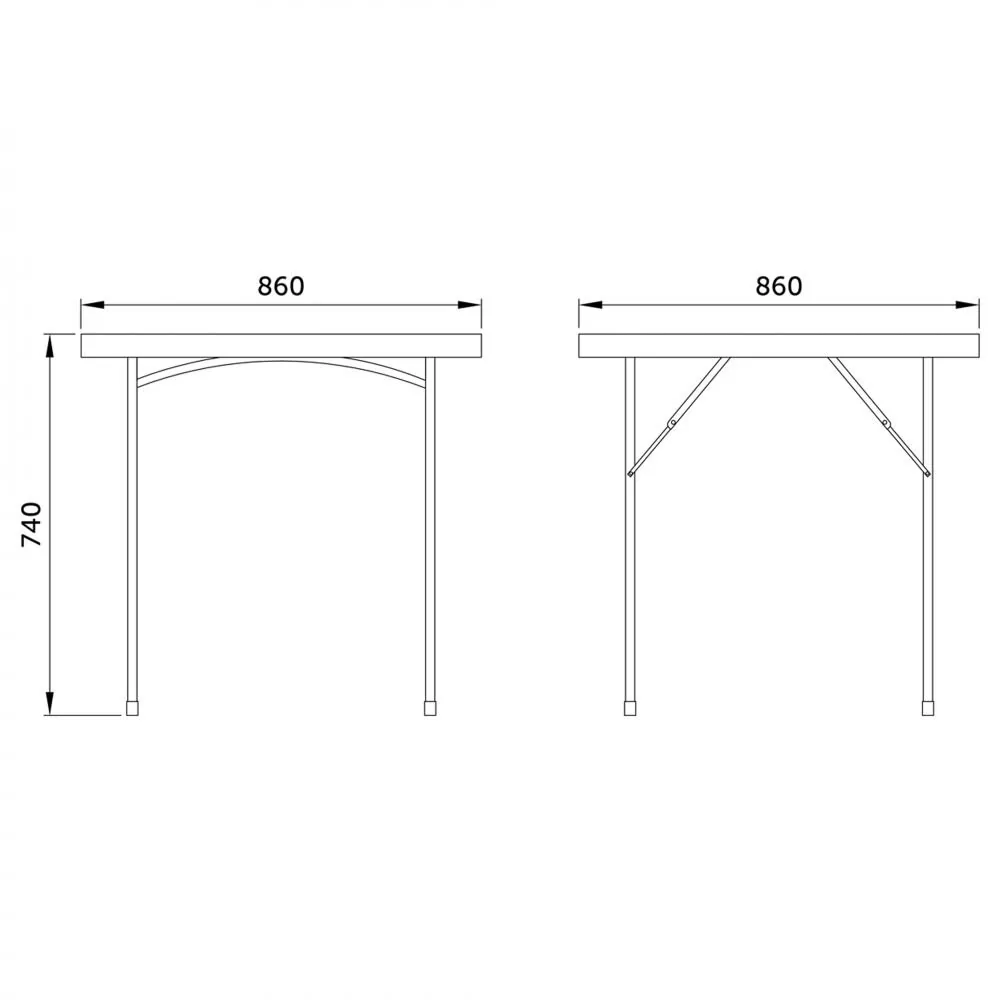 Стол садовый складной, белый, hdpe-пластик, квадратный 65908