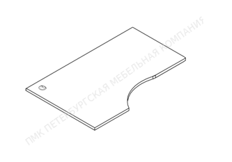 XCET-1600-1 (L,R)  Столешница угловая_1600х900х25