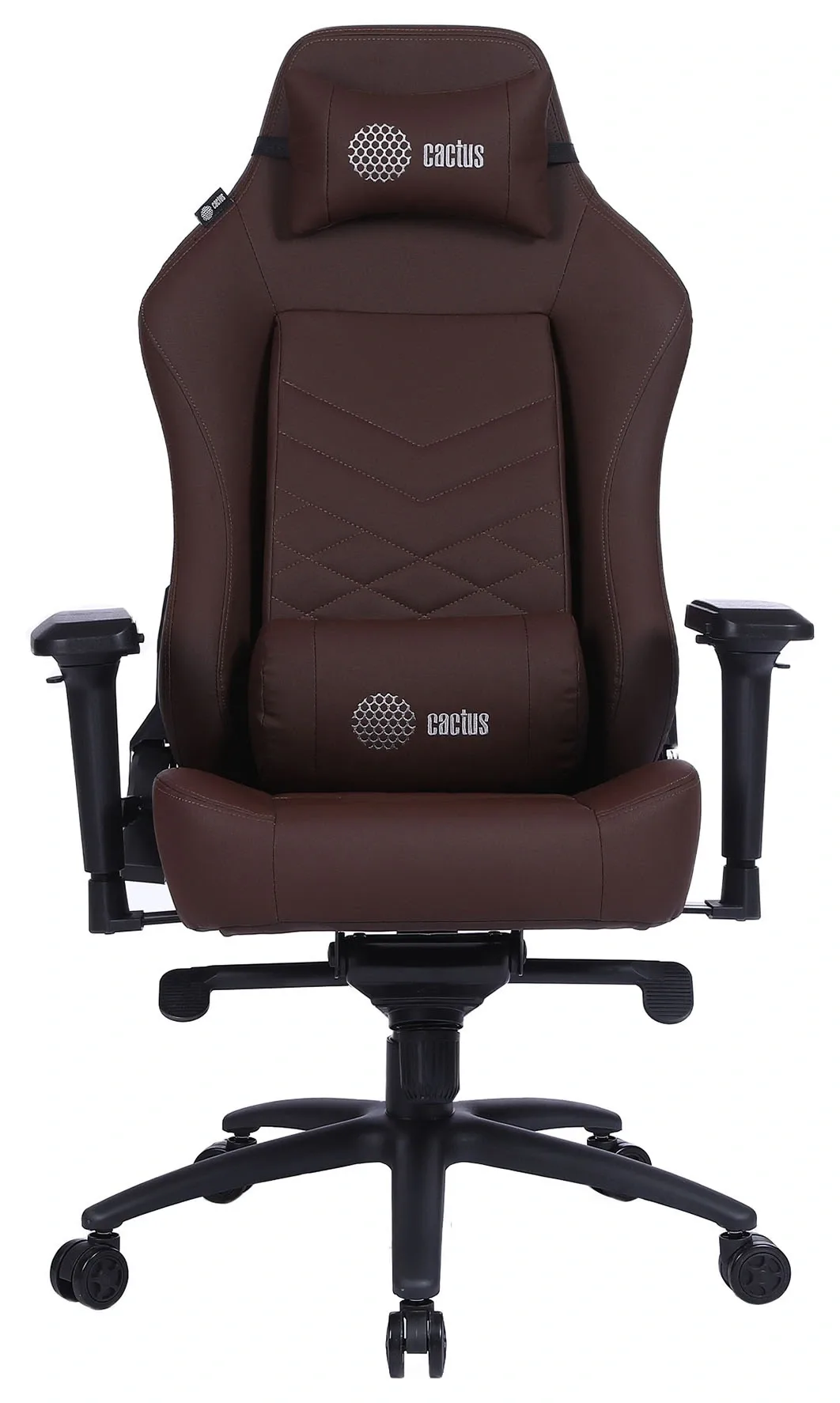 Кресло игровое Cactus CS-CHR-0112BR коричневый экокожа с подголов. крестов. сталь