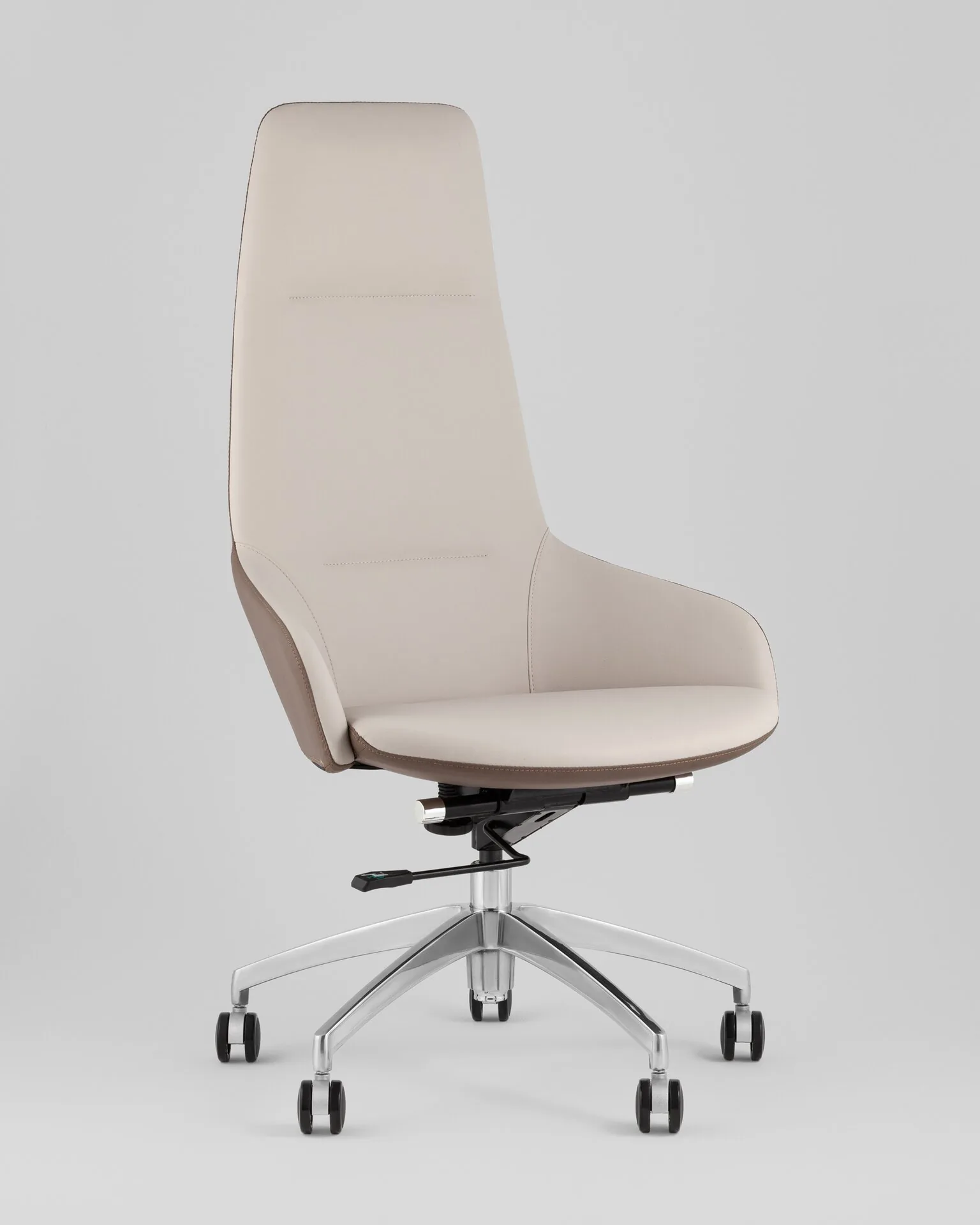 Кресло руководителя TopChairs Soulo светло-серый, коричневый.