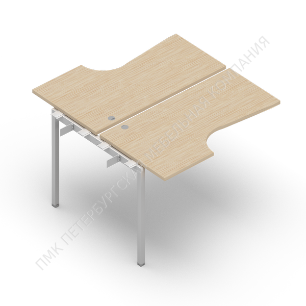 PE2TP1612 Стол BENCH на 2 рабочих места 160х245/165х72см (приставной элемент)